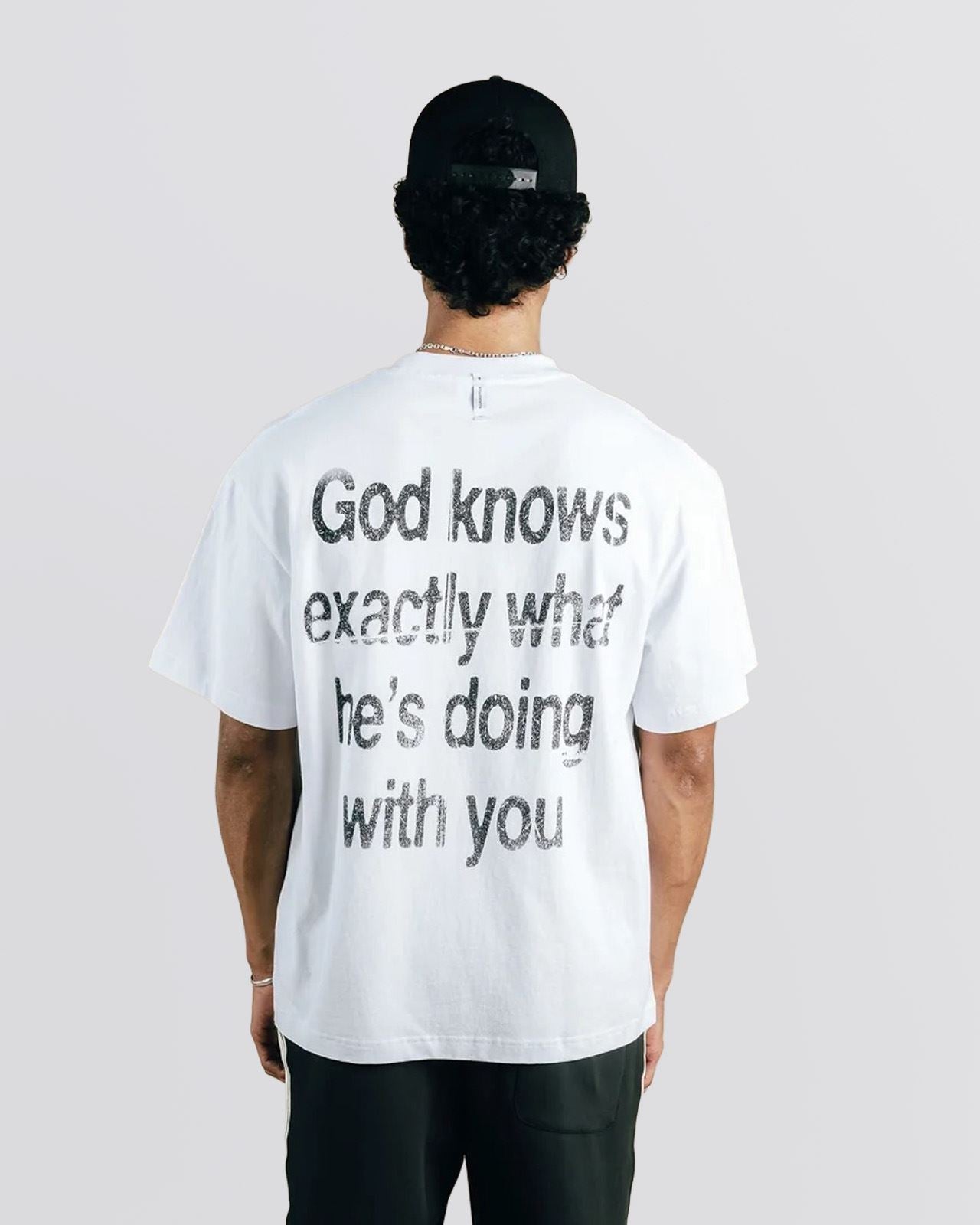 Students Golf God Knows T-Shirt White | TRENDYGOLF USA