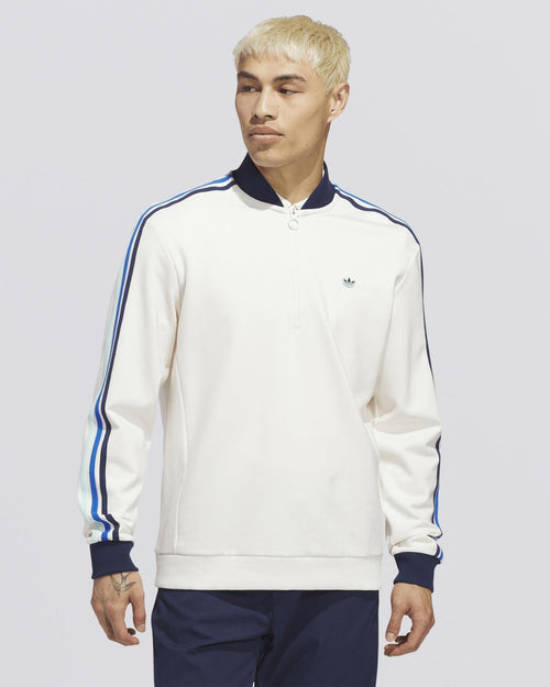 Originals 3-Stripe Quarter Zip Chalk White/Night Indigo