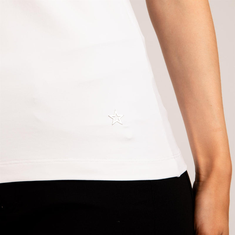 Womens The Maddie Sleeveless Polo White