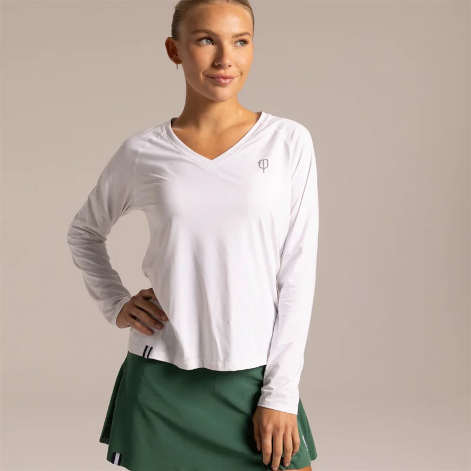 Womens 5.0 LS Tee Clubhouse White