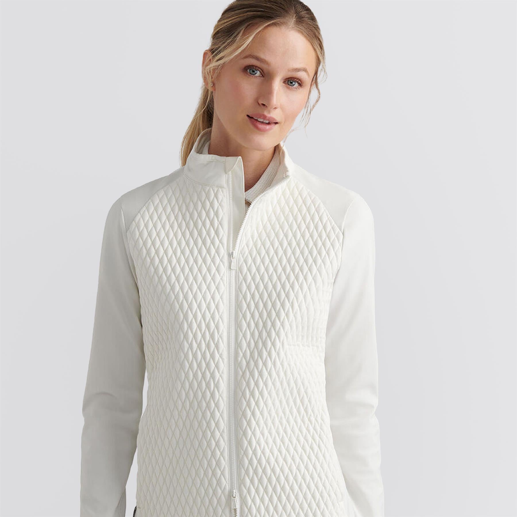 Womens Merge Mini Diamond Quilt Hybrid Jacket Ivory