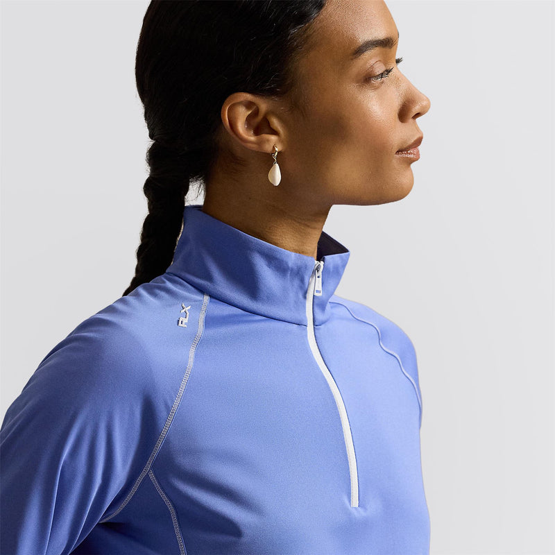 RLX Womens Lightweight Airflow Half Zip Pullover Blue Mist