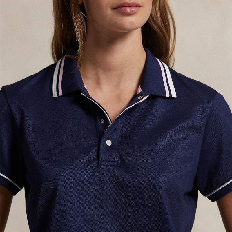 Womens RLX Tailored Fit Val Tour Pique Polo Refined Navy/White/Pink