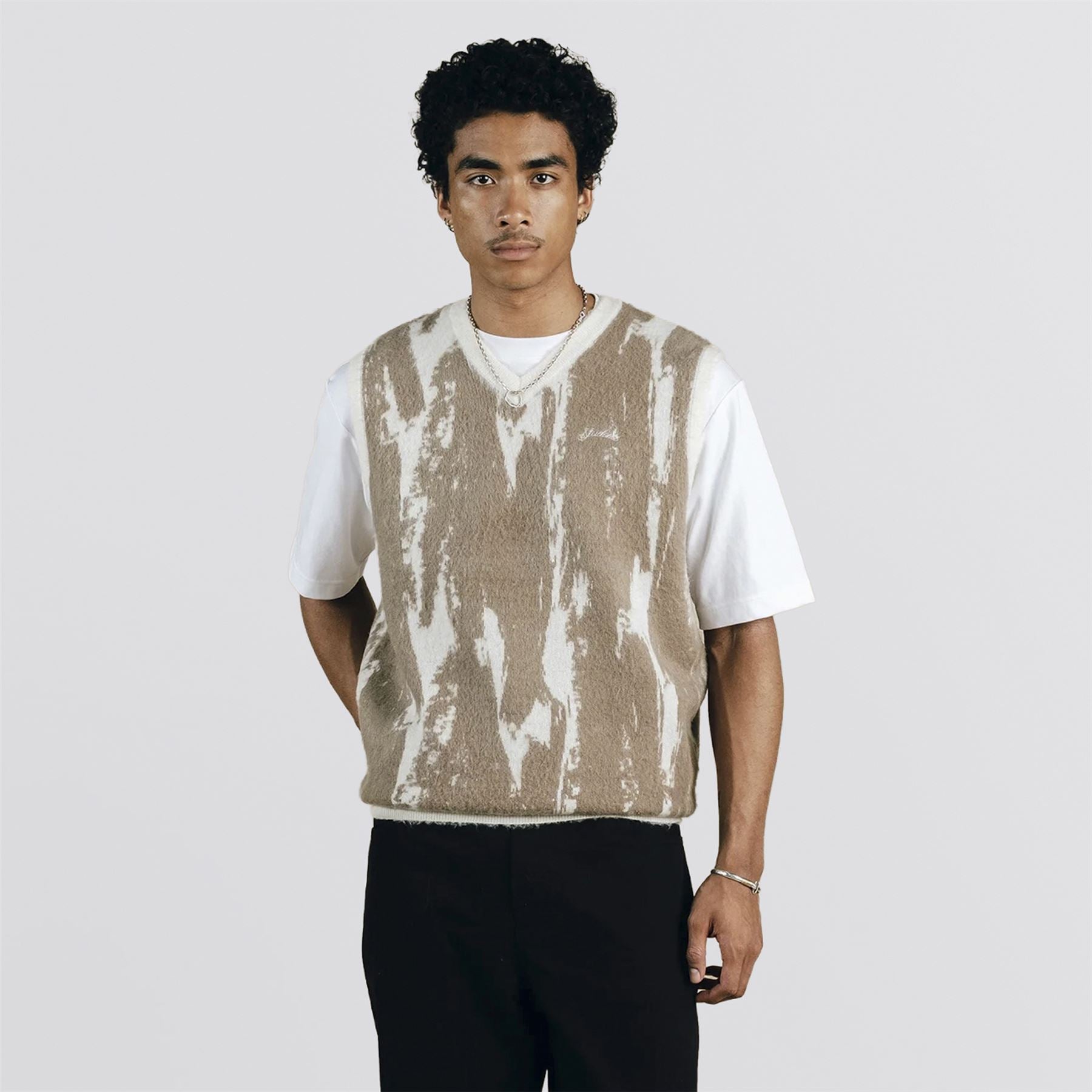 Cimarron Knit Vest Sweater Cream