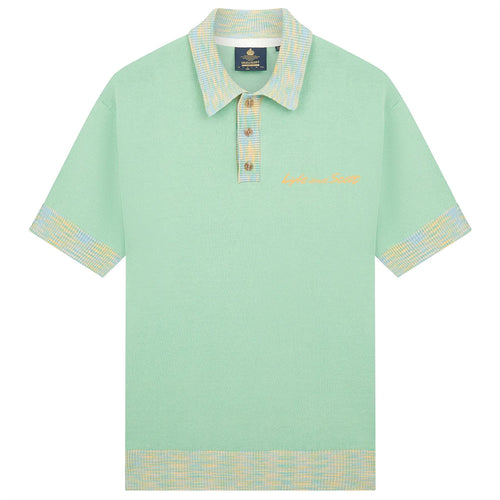 Space Dye Trim Knitted Polo Molly's Green - SS23