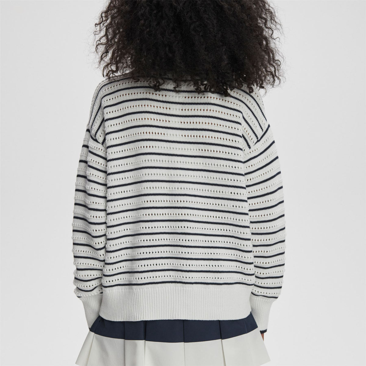 Womens Antonia Relaxed Cardigan White/Blue Nights