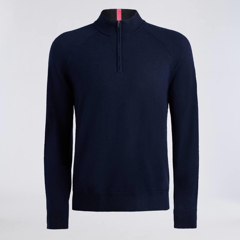 Circle G Merino Wool Quarter Zip Twilight/Charcoal Melange