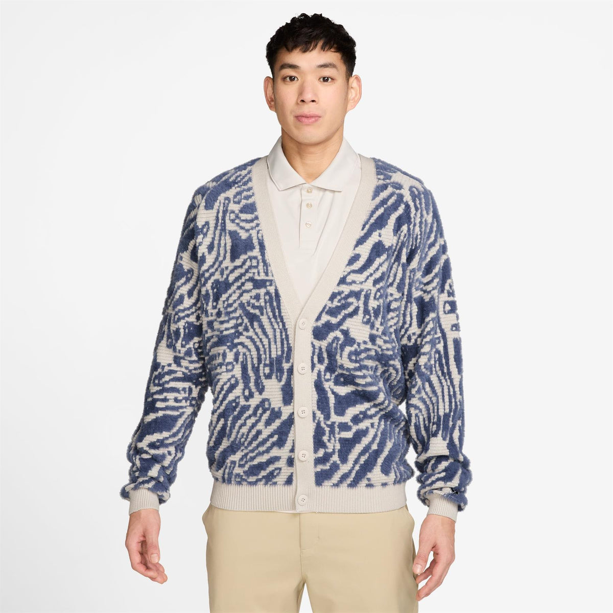 Fairway Fresh Camo Cardigan Loose Fit Lt. Orewood Brn