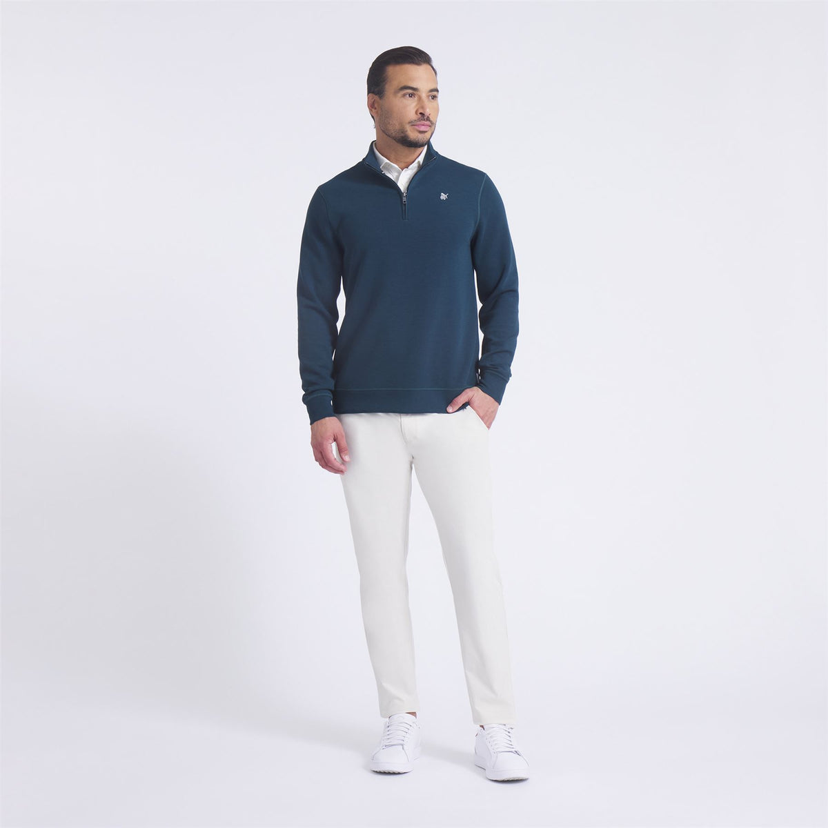 x RC Cloudspun Fleece Quarter Zip Green Terrain