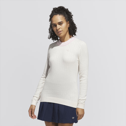 Womens Cashmere Knit Sweater Chalk White