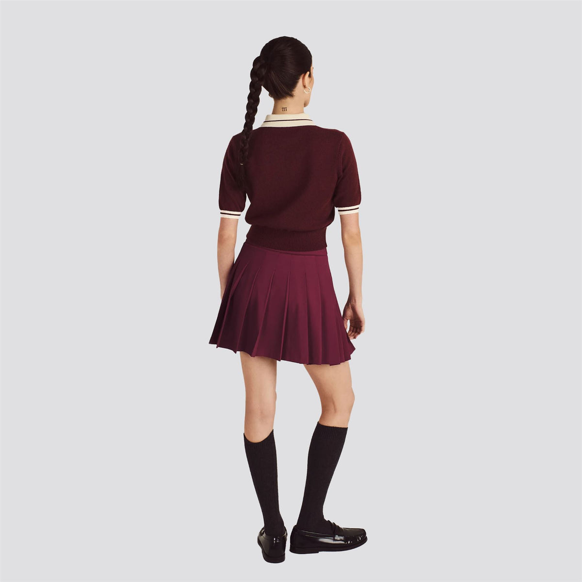 Womens Mikayla Cropped Knit Top Red Mahogany