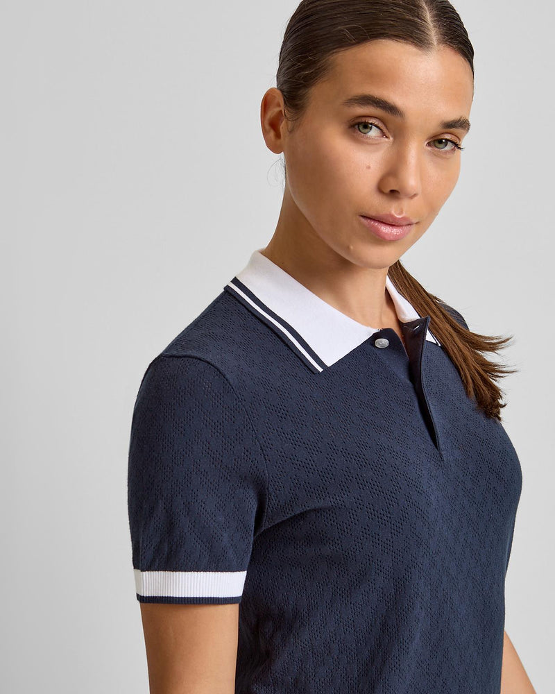 Polly Pointelle Polo JL Navy