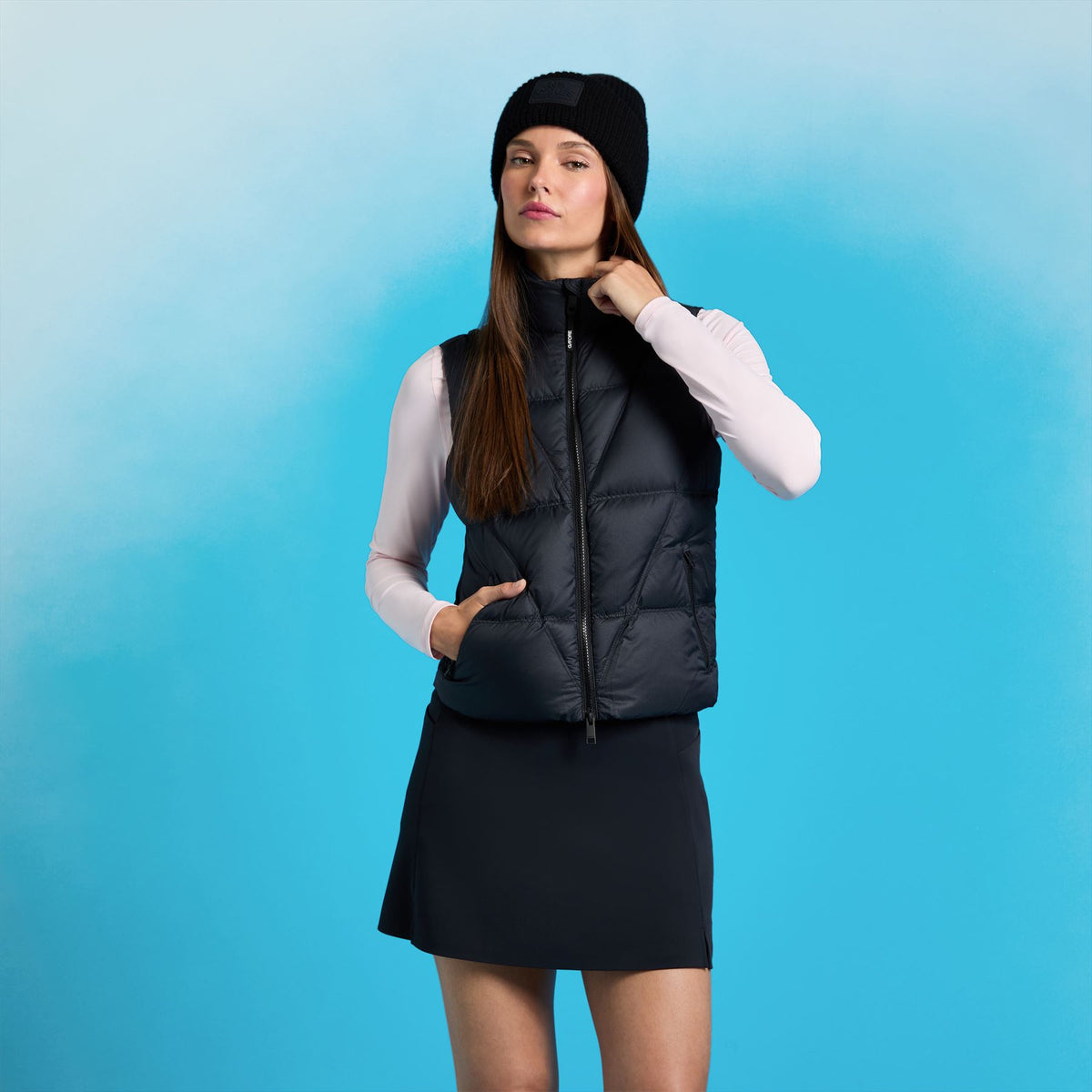 Womens Featherweight Down Fill Puffer Vest Onyx