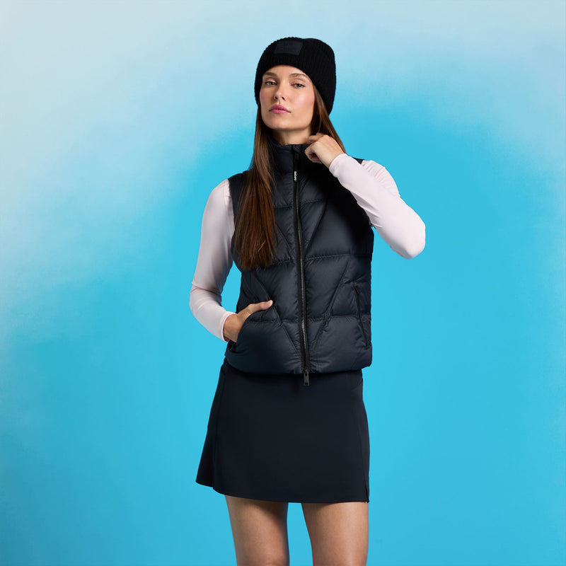 Womens Featherweight Down Fill Puffer Vest Onyx