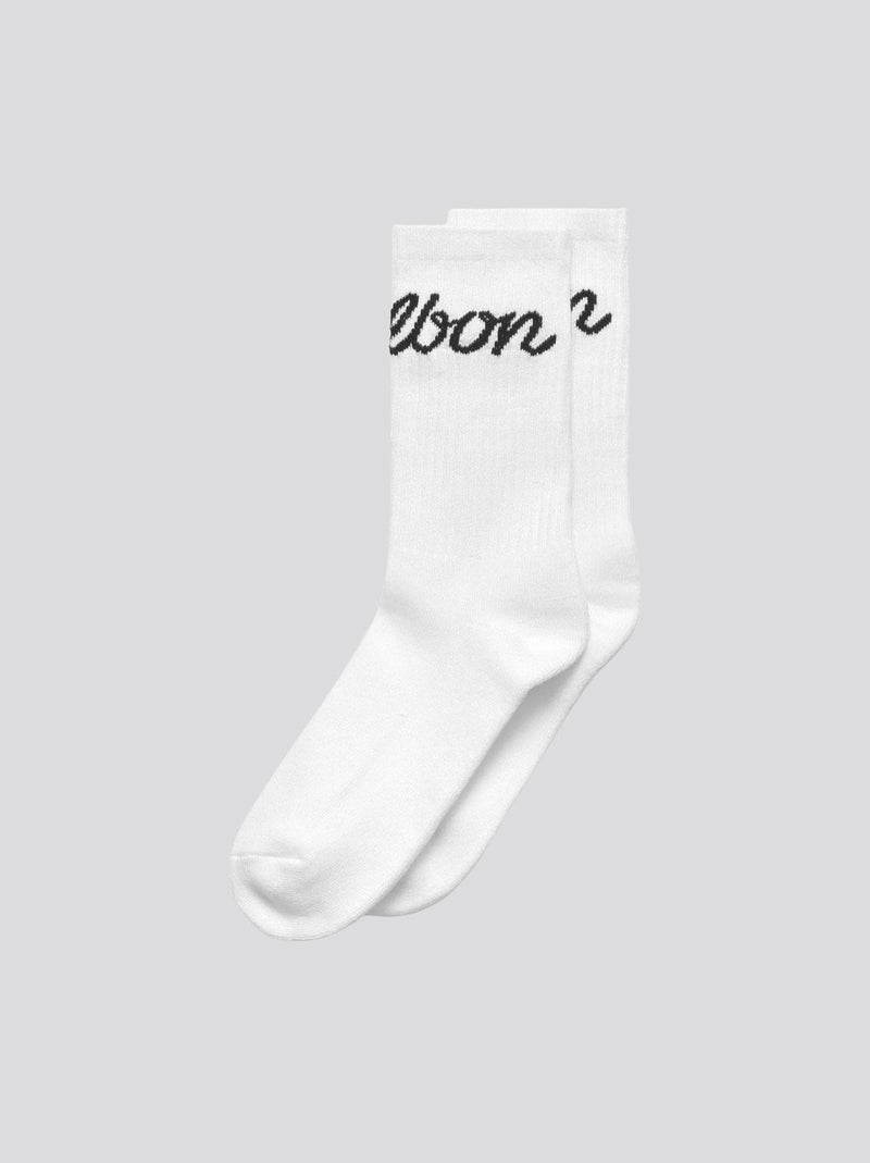 Bon Script Socks White