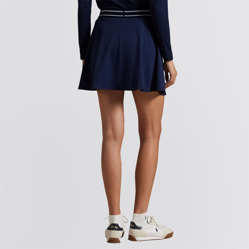 RLX Womens Cable Motif A-Line Skort Refined Navy/Ceramic White Multi