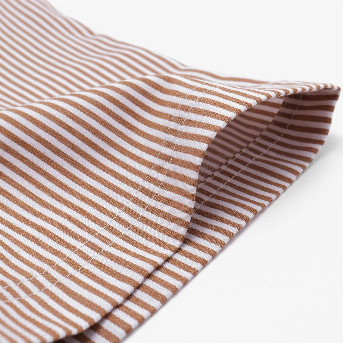 Reymon Stripe Oxford Button Up Shirt Brown