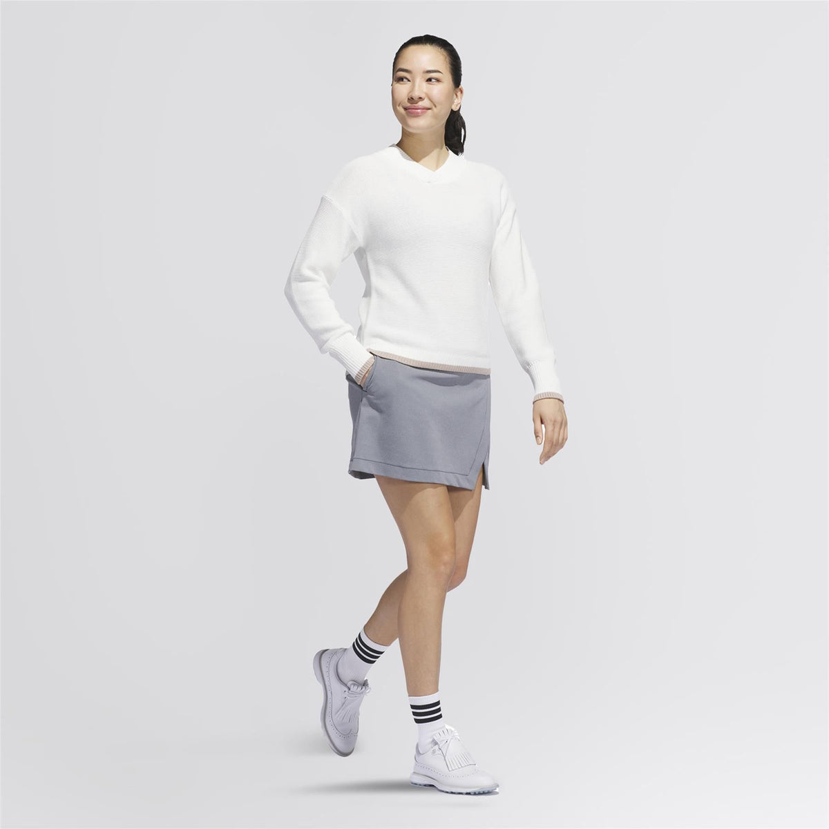 Womens Ultimate365 Faux Wrap Skirt White/Wonder Taupe