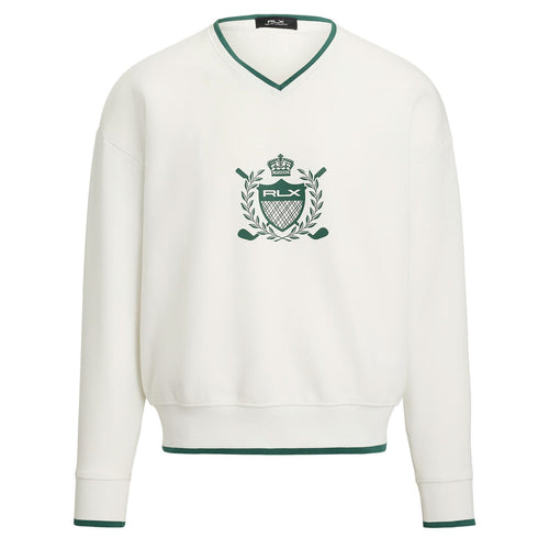 RLX Crest Logo Sweater Ceramic White/Kelly Green