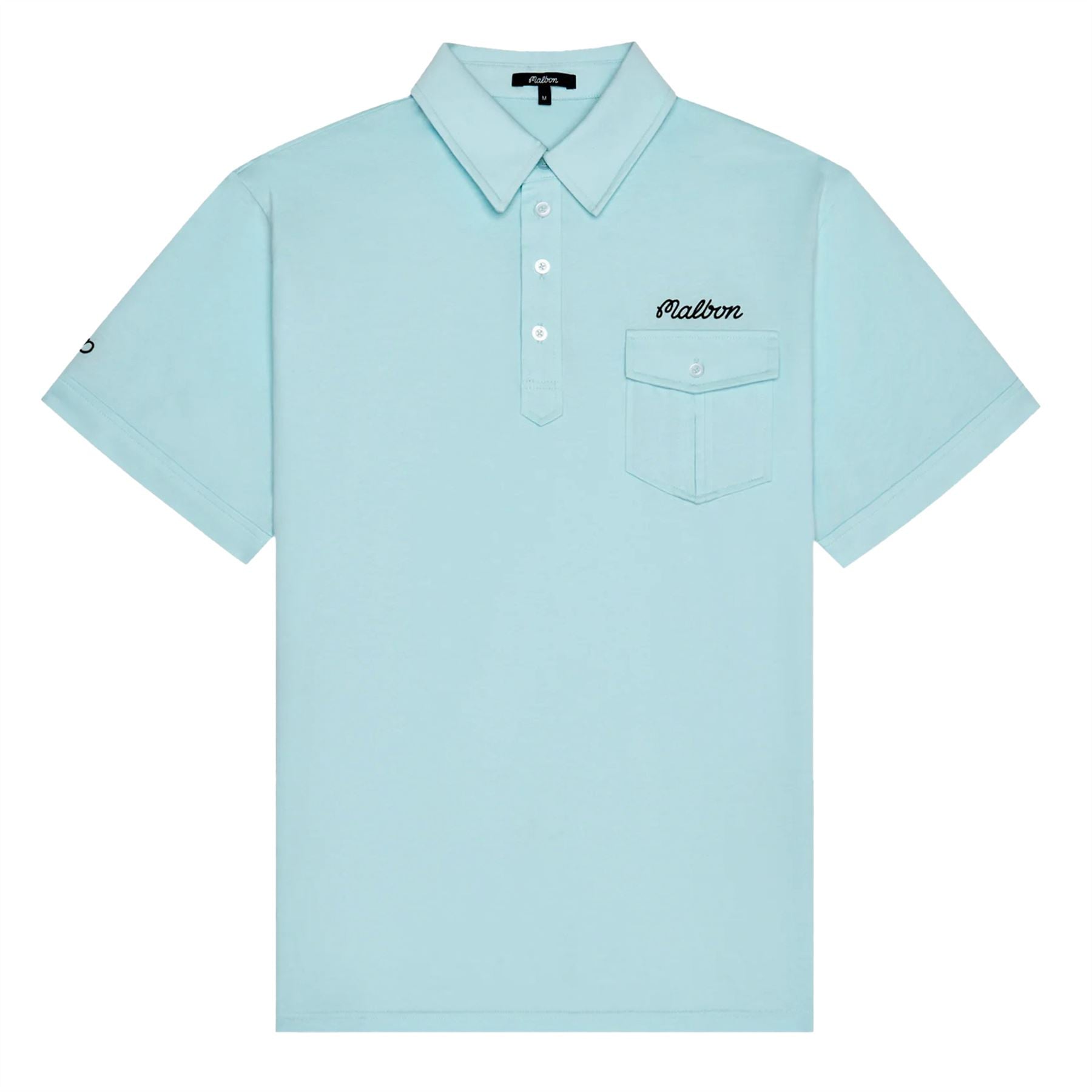 Malbon■[JESPER PARNEVIK] Pocket T-shirt■送料込 Malbon Golf x Jesper Parnevik Single Pocket Cotton Polo Aqua
