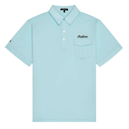 x Jesper Parnevik Single Pocket Cotton Polo Aqua Blue