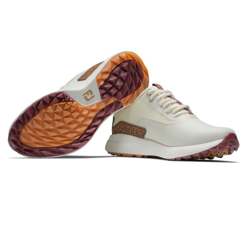 Womens Performa Spikeless Golf Shoes Cream/Leopard