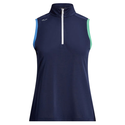 Womens Tailored Fit Quarter Zip Polo Refined Navy/Greenwich Blue/Course Green/Ceramic White - SS24