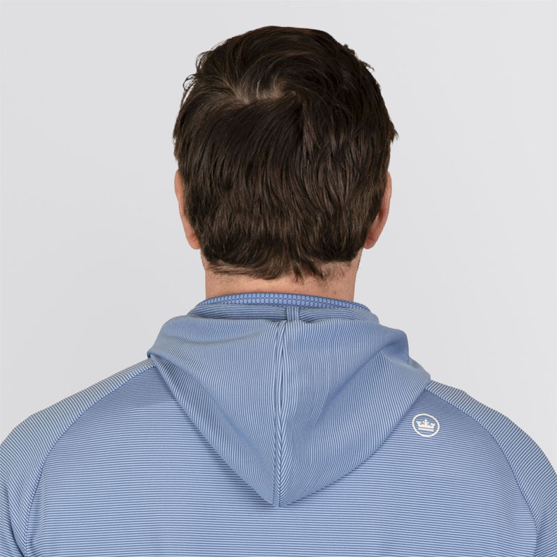 Pine Sugar Stripe Performance hoodie Windsor Blue