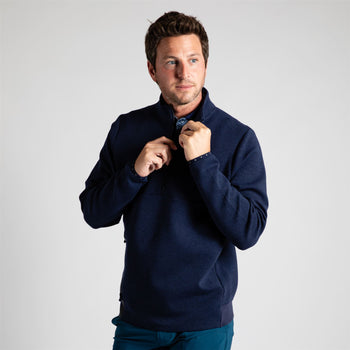 Greyson Calgary Quarter Zip Maltese Blue | TRENDYGOLF USA