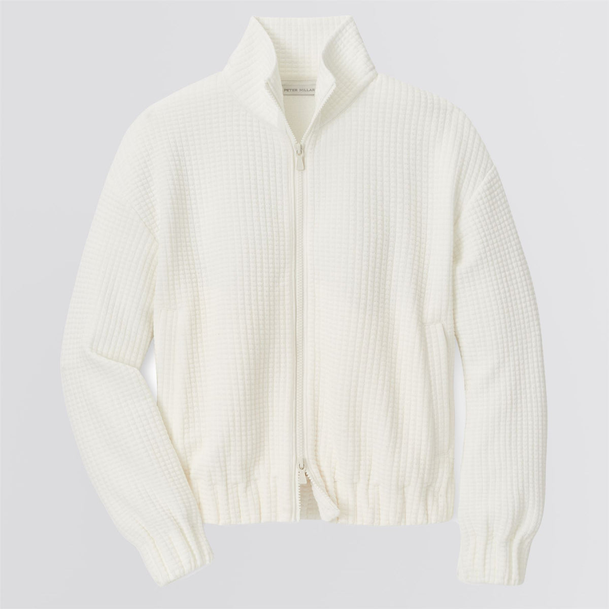 Womens Flora Knit Jacquard Full Zip Layer Soft White