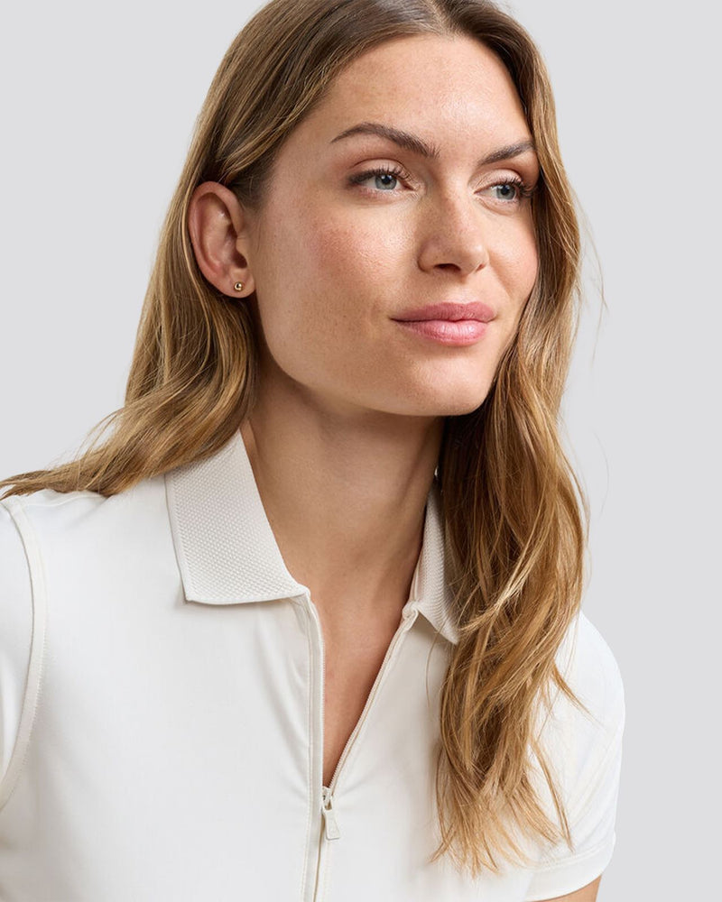 Womens Keswick Zip Neck Polo Ivory