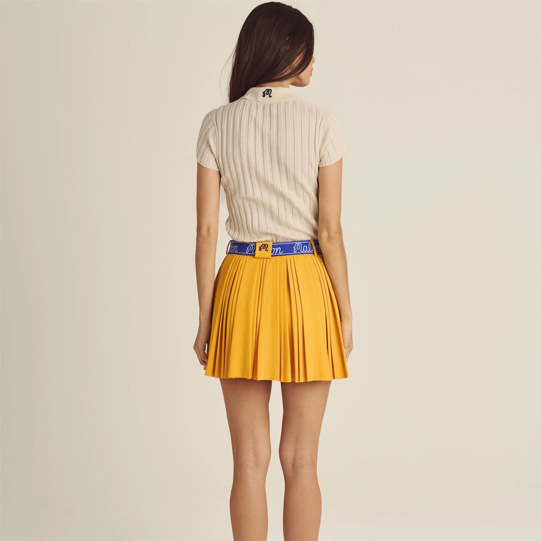 Malbon Golf Joelle Pleated Skirt Gold | TRENDYGOLF USA