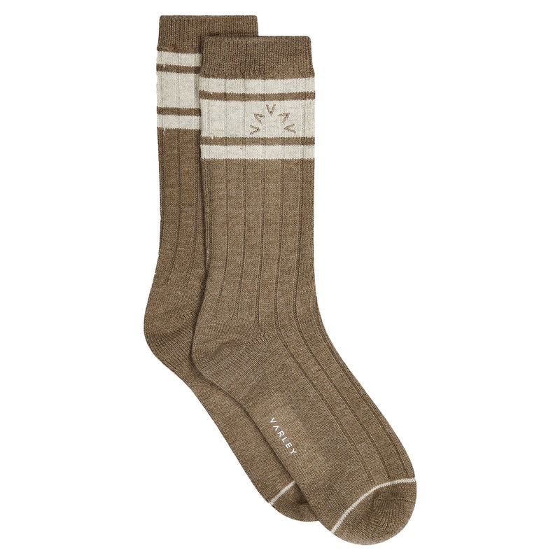 Womens Malissa Plush Wide Ribbed Sock Mink Taupe Marl