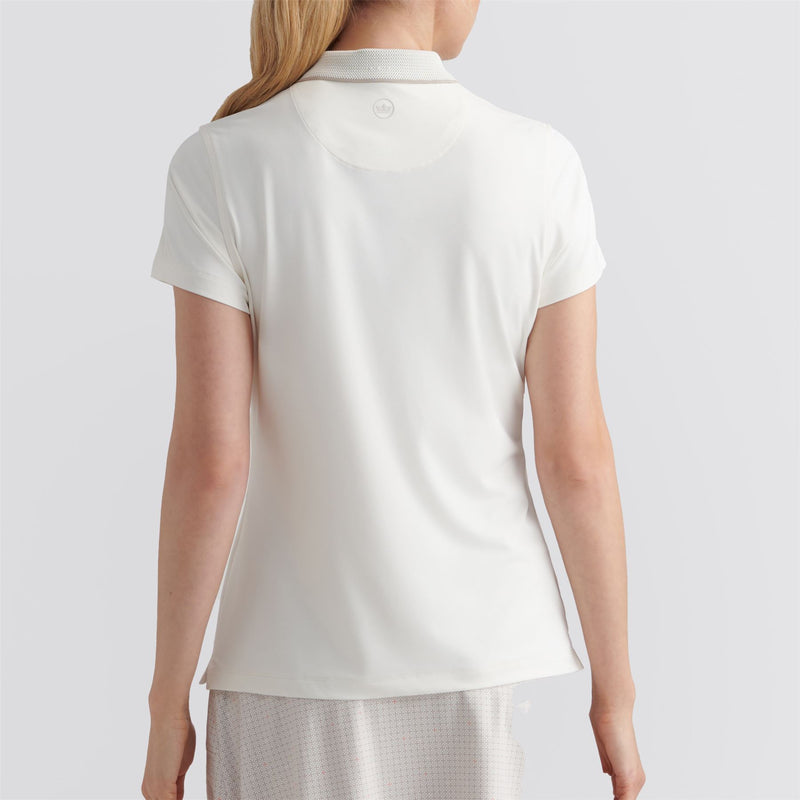 Womens Keswick Zip Neck Polo Ivory/Pebble