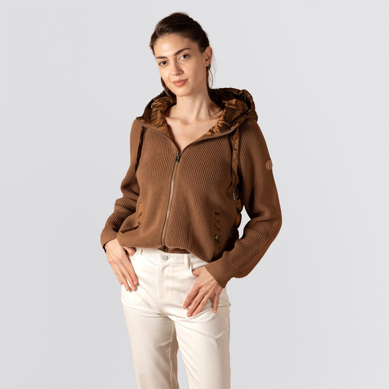 Womens Pamy Hybrid Knit Jacket Brown
