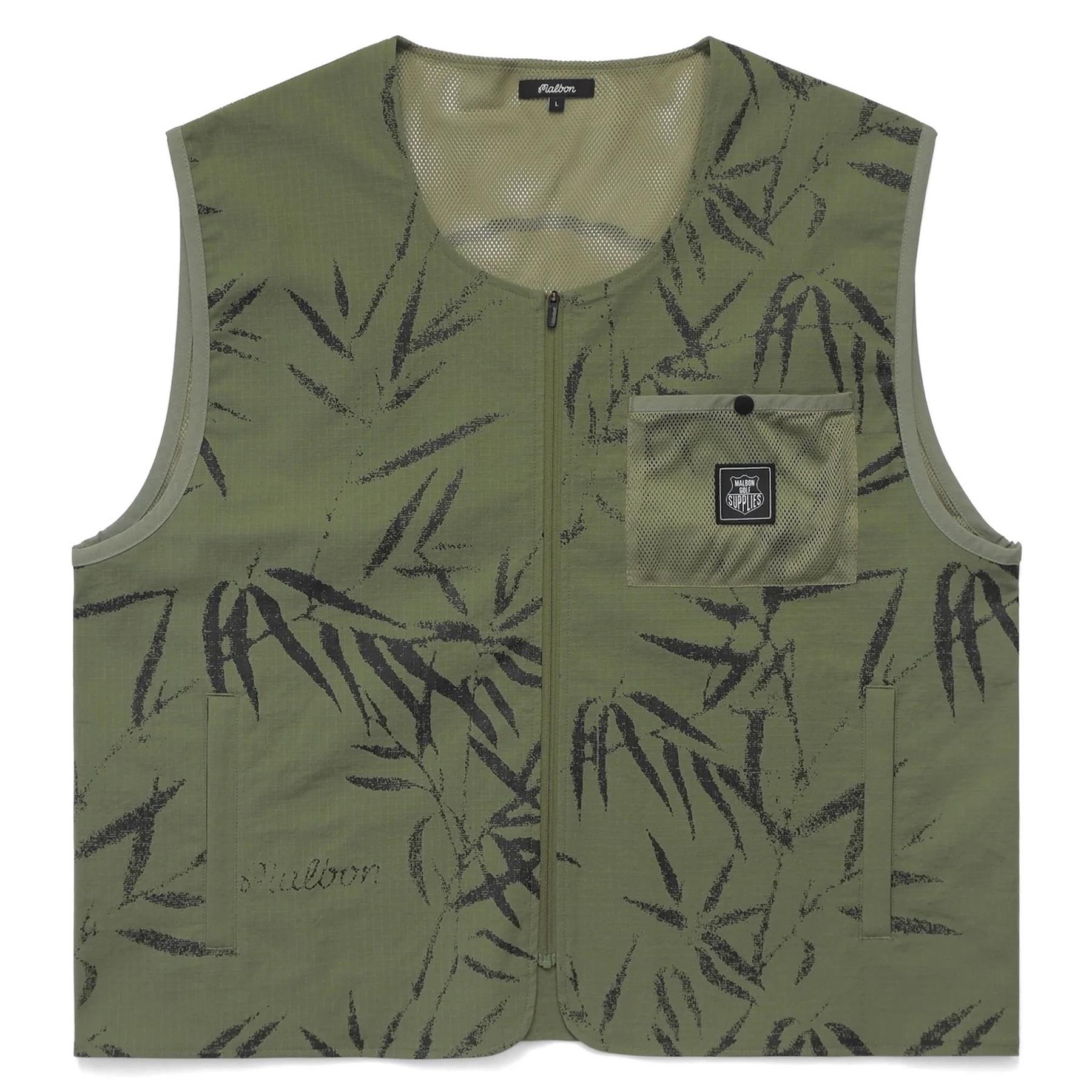 Malbon Golf 迷彩ベスト Malbon Golf Ripstop Canvac Tac Vest Military Green | TRENDYGOLFUSA.COM