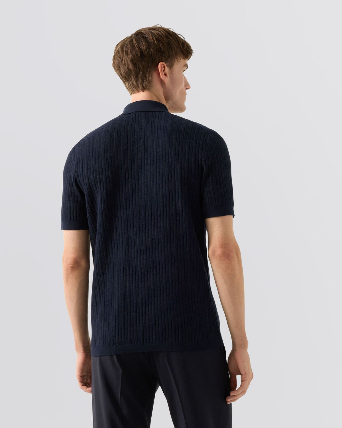 Tobias Knit Polo Navy