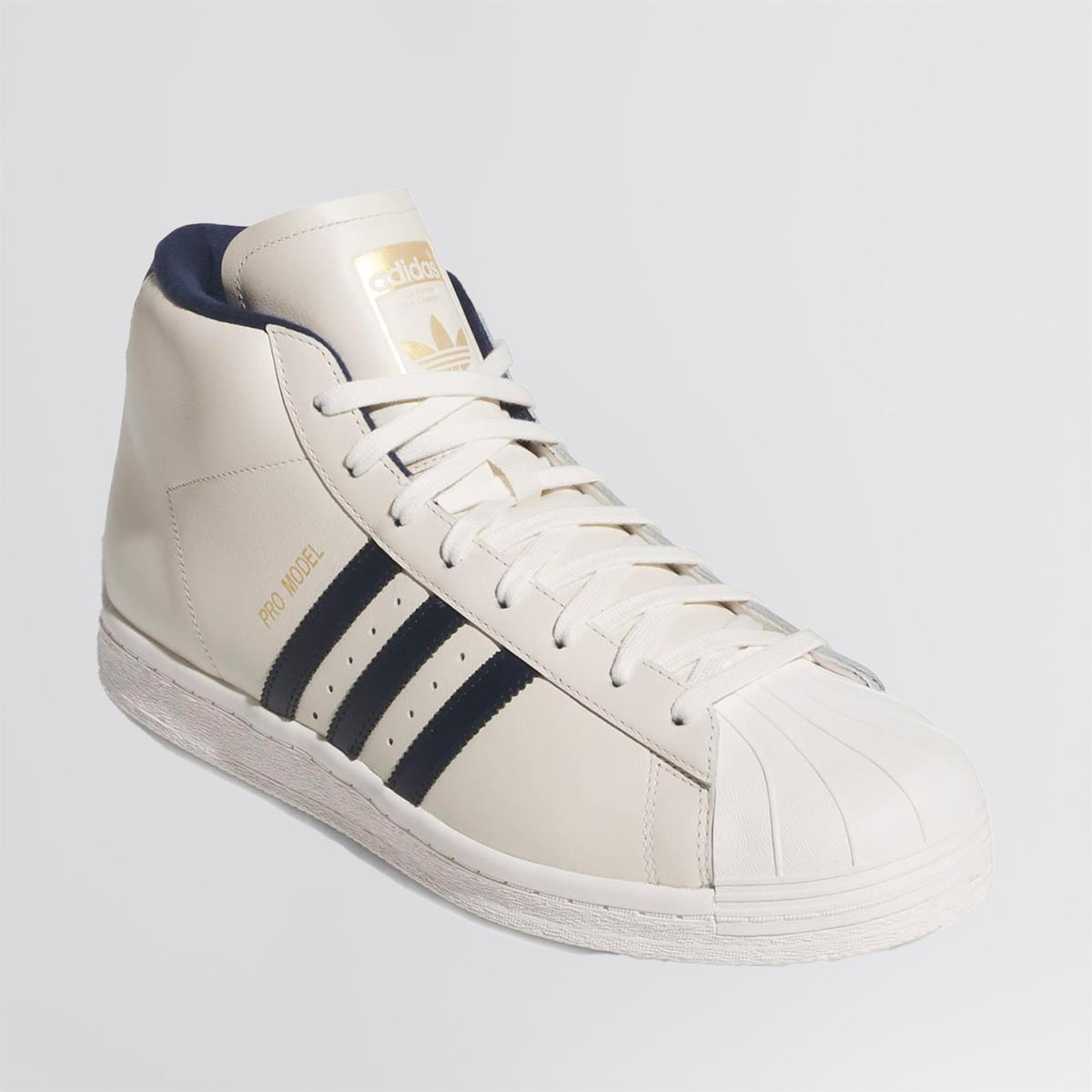Pro Model Midcut Spikeless Golf Shoes Chalk White/Night Indigo/Gold Metal