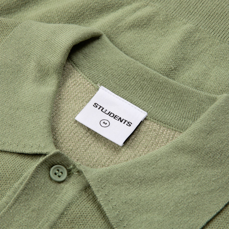 Newton SS Knit Polo Sweater Moss