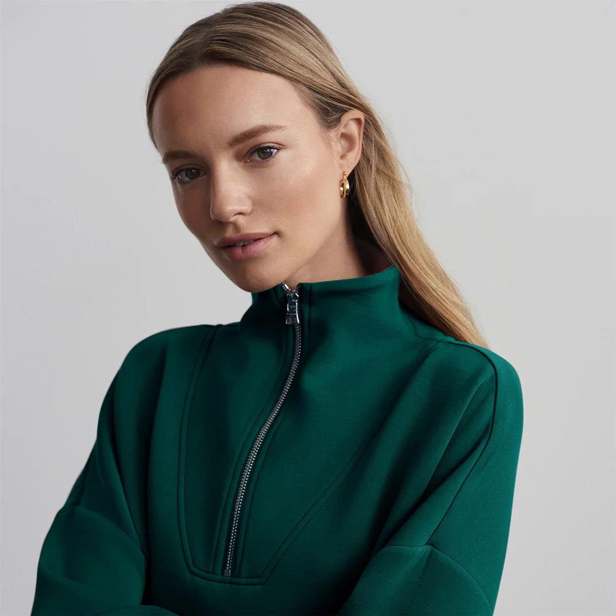 Womens Hawley Half Zip Sweat Forest