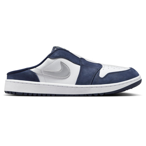 Air Jordan 1 Mule Shoes White/Metallic Silver/Midnight Navy - SS25