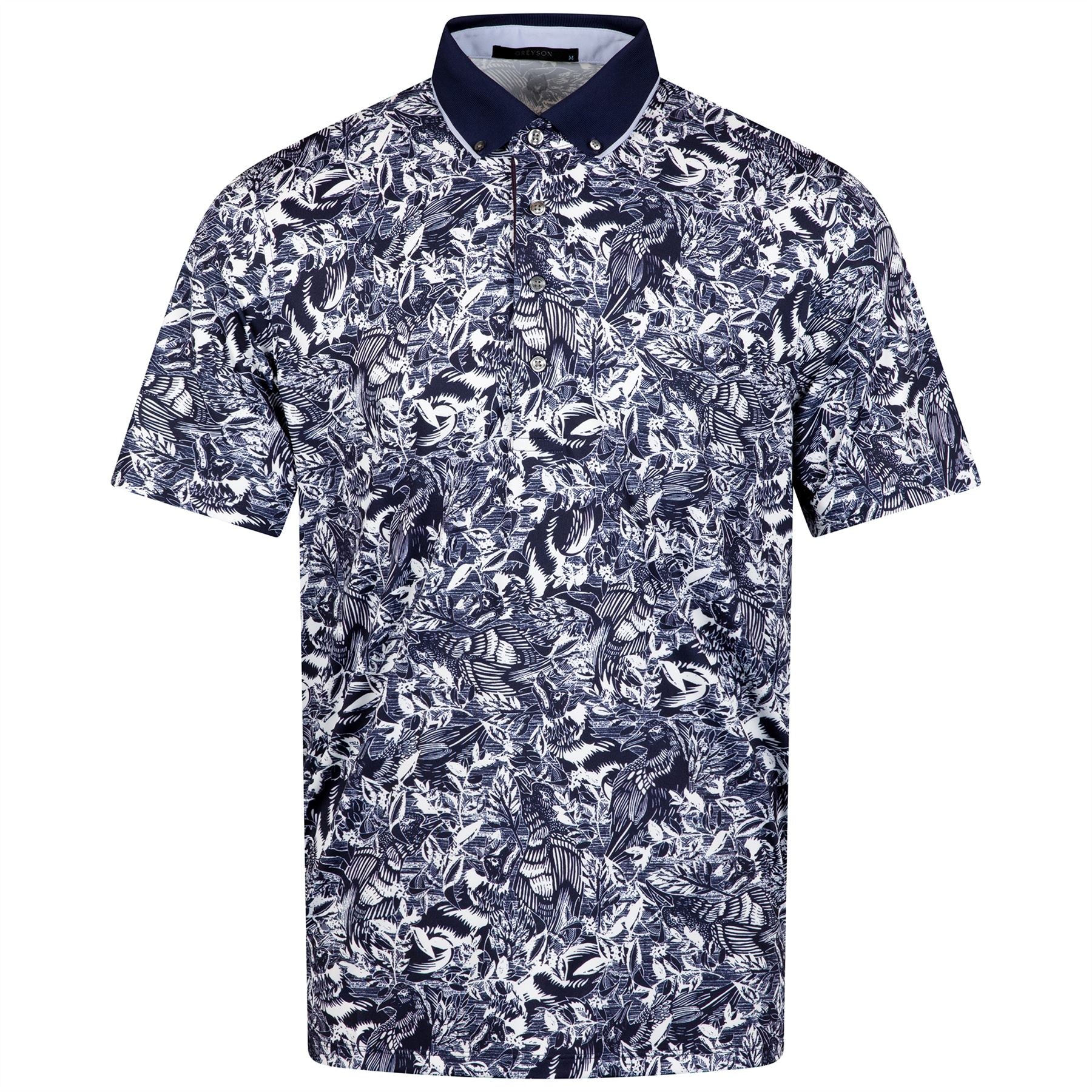 Greyson Stamped Polo Maltese Blue | TRENDYGOLF USA