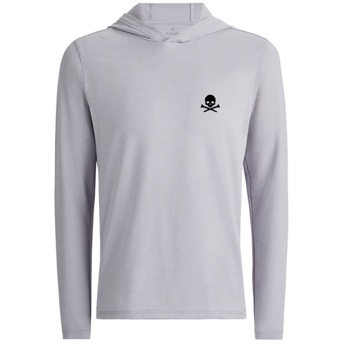 x TRENDYGOLF Brushed Back Tech Terry Skull & Tees Logo Hoodie Light Heather Gray - SS25