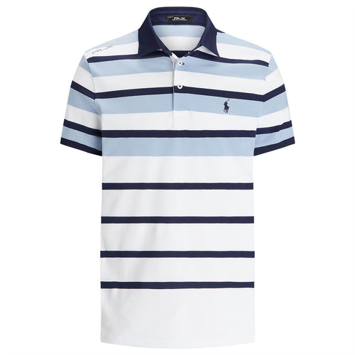 RLX Tailored Fit Performance Pique Stripe Polo Estate Blue - AW24