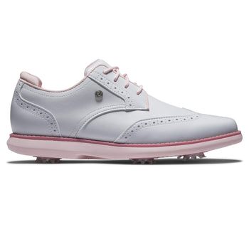 FootJoy Traditions Cleated Golf Shoes White/Pink | TRENDYGOLFUSA