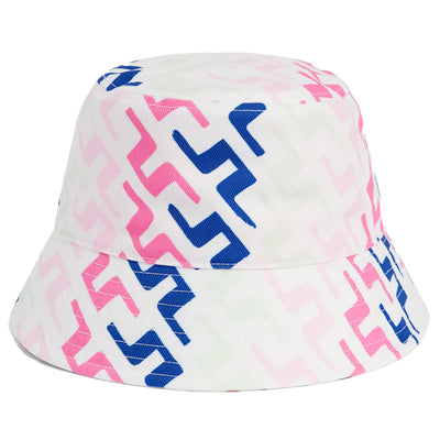 Womens Wave Print Bucket Hat Pink Painted Bridge - SU23