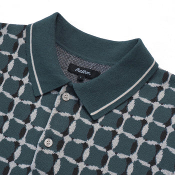 Malbon Golf Bucket Weave Polo Bistro Green | TRENDYGOLFUSA.COM