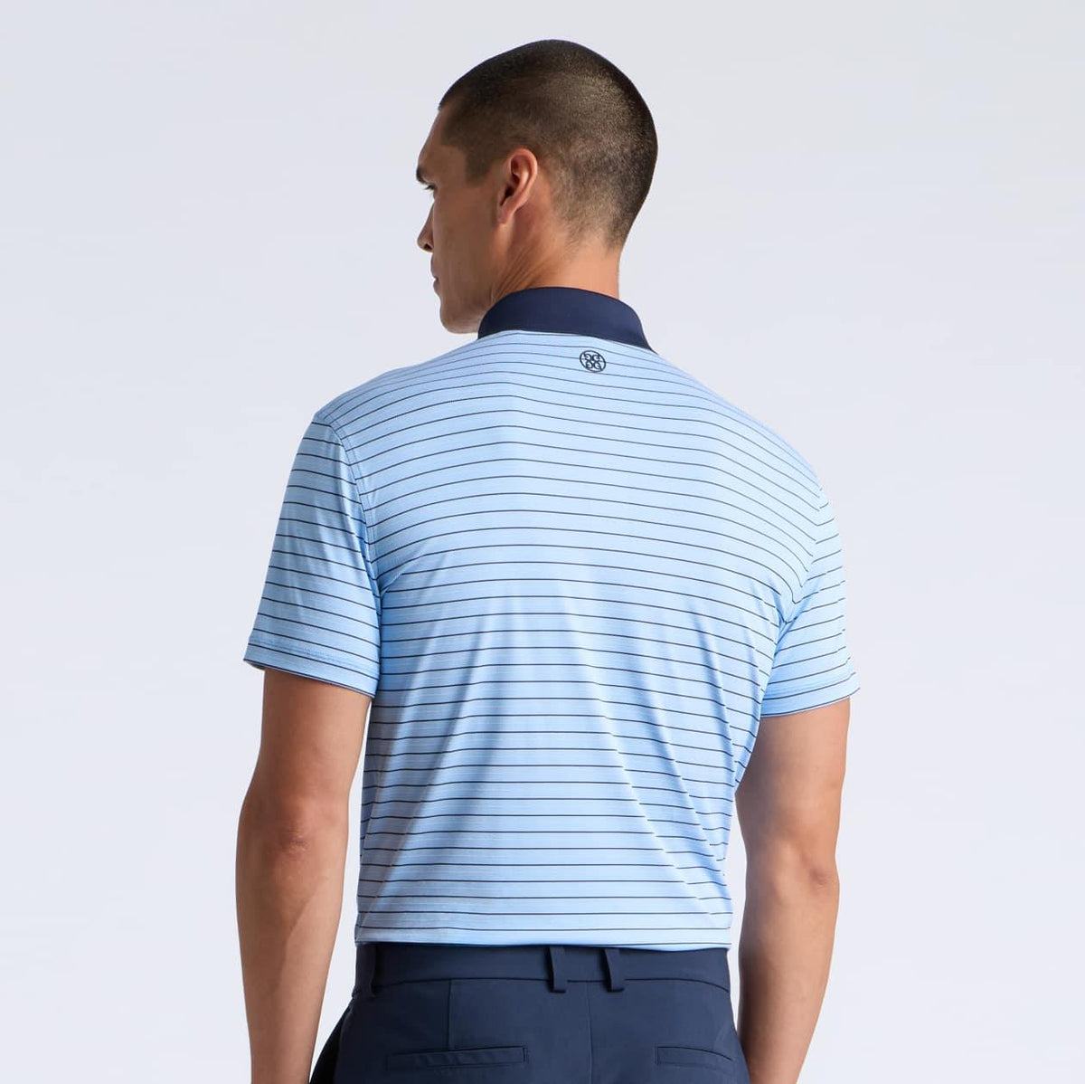 Herringbone Stripe Tech Jersey Polo Classic Red/Twilight