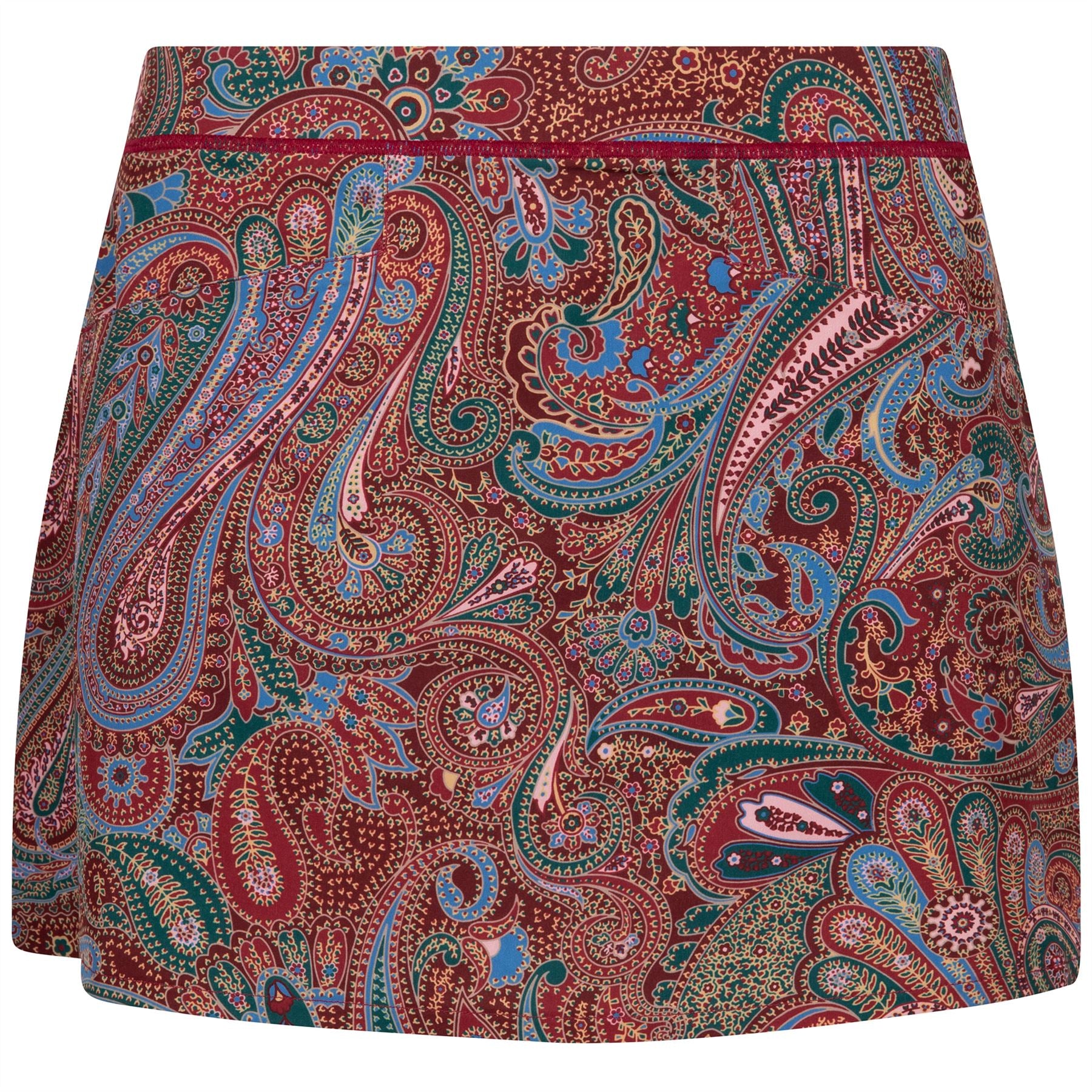 Womens Paisley Pleated Four-Way-Stretch Skort Ancient Madder Paisley