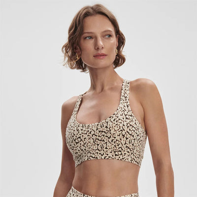 Womens Move Selma Bra Almond Abstract Leopard